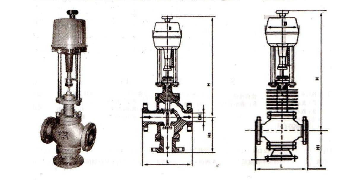 電動(dòng)三通調(diào)節(jié)閥尺寸圖 電動(dòng)三通調(diào)節(jié)閥尺寸圖